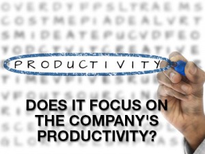 DOES IT FOCUS ON THE COMPANY'S PRODUCTIVITY